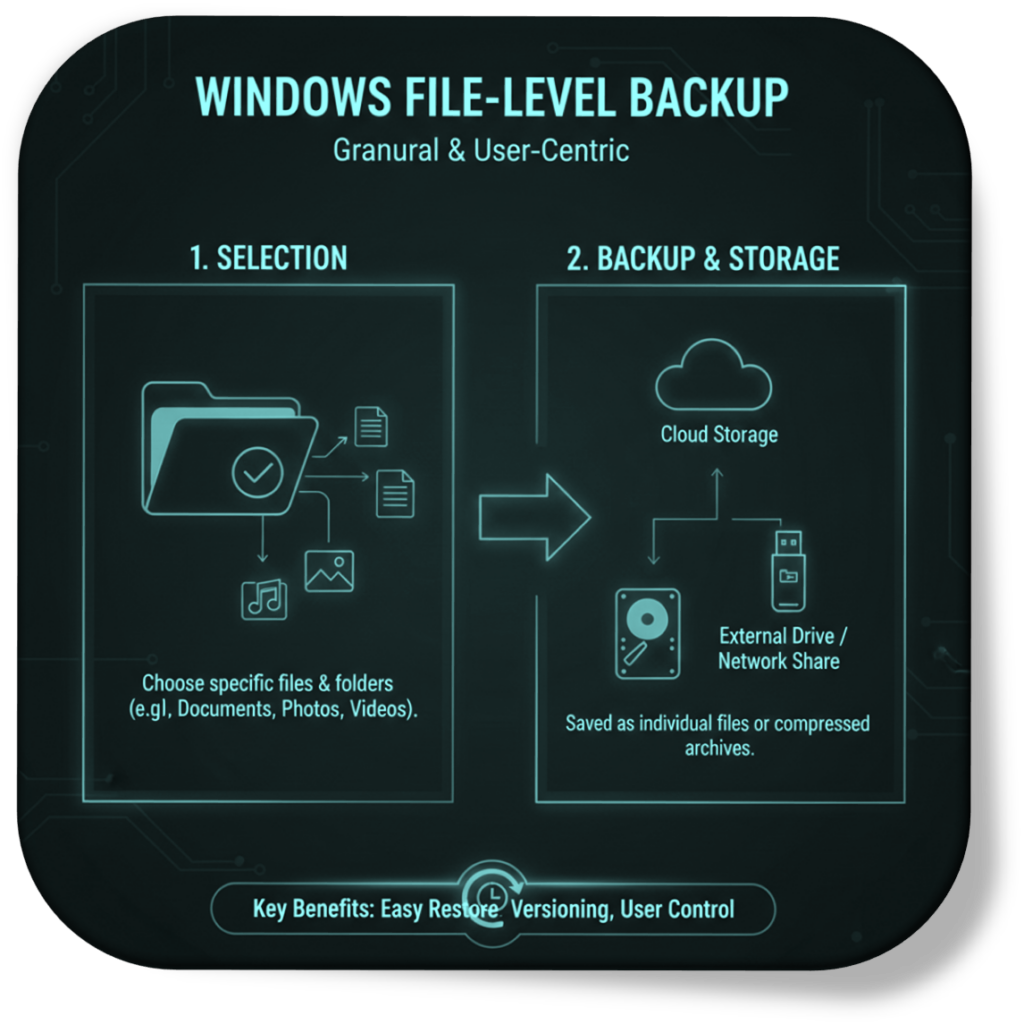 Windows high lever backup